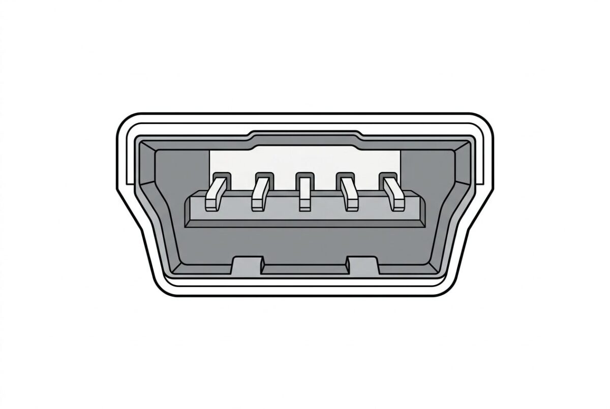 USB Mini-Bコネクタ断面図